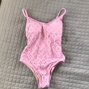 J. Crew one-piece swimsuit in laser-cut eyelet
